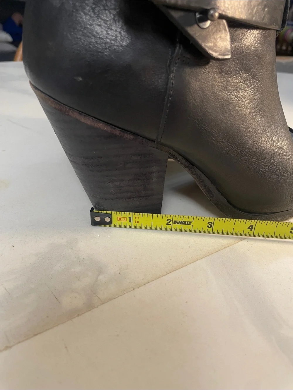 Rag & Bone Size Harrow Ankle Booties Black Strap,Block Heel Size 38.5
